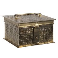 Clayre &amp; Eef | Decoratief Opbergdoosje Koperkleurig 17x17x10 cm | 6Y4047