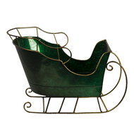 Clayre &amp; Eef | Kerstdecoratie Beeld Slee Groen 34x18x22 cm | 6Y4445