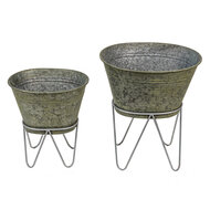 Clayre & Eef | Planthouder Grijs 46x38x26/56 / 37x31x23/43 cm | 6Y4884