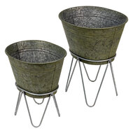 Clayre & Eef | Planthouder Grijs 46x38x26/56 / 37x31x23/43 cm | 6Y4884