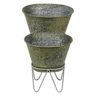 Clayre & Eef | Planthouder Grijs 46x38x26/56 / 37x31x23/43 cm | 6Y4884