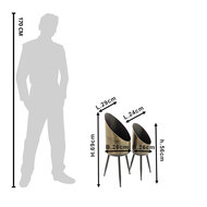 Clayre & Eef | Bloempotten Binnen Set van 2 Koperkleurig 29x26x69 / 24x20x56 cm | 6Y4989