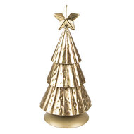 Clayre &amp; Eef | Kerstdecoratie Kerstboom Goudkleurig &oslash; 8x20 cm | 6Y5371