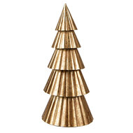 Clayre &amp; Eef | Kerstdecoratie Kerstboom Goudkleurig &oslash; 14x30 cm | 6Y5372