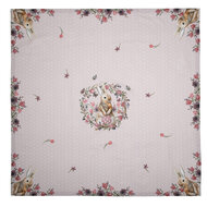 Clayre & Eef | Vierkant Tafelkleed Beige, Roze, Wit 100x100 cm | HBU01