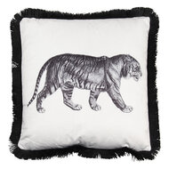 Clayre &amp; Eef | Sierkussen Zwart, Wit 45x45x4 cm | KG023.096