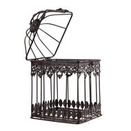 Clayre & Eef | Vogelkooi voor Binnen Set van 2 Zwart 18x18x33 / 14x14x22 cm | 6Y4279