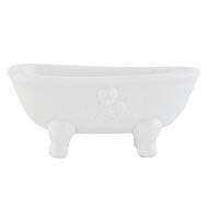 Clayre & Eef | Zeepbakje Badkuip Wit 14x7x6 cm | 63034