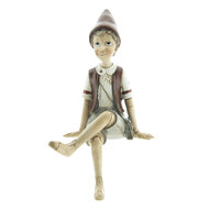 Clayre &amp; Eef | Decoratie Beeld Pinokkio Beige, Rood, Wit 13x12x23 cm | 6PR2419