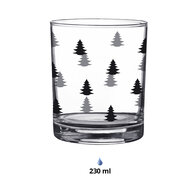 Clayre &amp; Eef | Waterglas Transparant Zwart &oslash; 7x9 cm / 230 ml | BWXGL0002