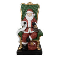 Clayre &amp; Eef | Kerstdecoratie Beeld Kerstman Rood Wit 50x50x106 cm | 5PR0123