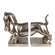 Clayre & Eef | Boekensteunen Set van 2 Hond Zilverkleurig 36x12x19 cm | 6PR3861