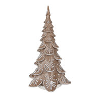 Clayre &amp; Eef | Kerstdecoratie Kerstboom met LED Bruin, Beige 26x23x42 cm / 3xAA | 6PR3905