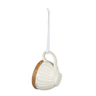 Clayre & Eef | Hanger muis in kopje (set van 2) Beige, Bruin 10x7x6 cm | 6PR3903