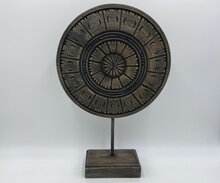 Ornament op voet groot vintage bruin / zwart hout 46 x 29,5 cm| 148109 | Home Sweet Home | Stoer &amp; Sober Woonstijl