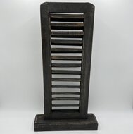 Luik louvre paneel op voet bruin / antraciet met ronde hoeken 60 x 32 cm | 437432 | Home Sweet Home | Stoer & Sober Woonstijl