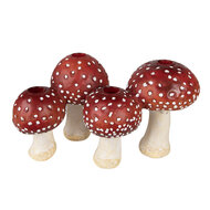 Clayre &amp; Eef | Kandelaar Paddenstoelen Rood, Wit 30x17x17 cm | 6PR3899