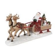 Clayre &amp; Eef | Kerstdecoratie Beeld Kerstman Rood, Bruin 41x11x19 cm | 6PR3919