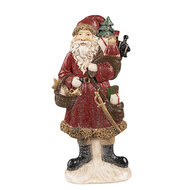 Clayre &amp; Eef | Kerstdecoratie Beeld Kerstman Rood 12x4x24 cm | 6PR4926