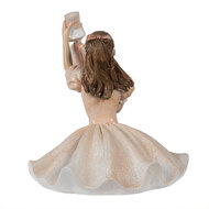 Clayre &amp; Eef | Decoratie Beeld Ballerina Roze Wit 12x12x13 cm | 6PR3944