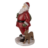 Clayre &amp; Eef | Kerstdecoratie Beeld Kerstman Rood 16x14x26 cm | 6PR3946