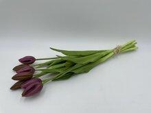 Kunstbloem bos van 7 tulpen 40 cm purple aubergine | 87031-8 | Stoer &amp; Sober Woonstijl