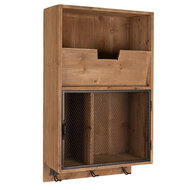 Clayre & Eef | Wandrek Bruin Zwart 40x18x71 cm | 50743