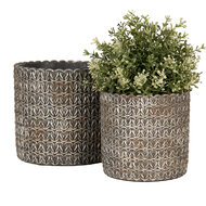 Clayre & Eef | Bloempot Binnen Grijs ø 18x17 cm | 6TE0494L