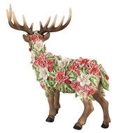 Clayre & Eef | Decoratie beeld Rendier Bruin Roze 35x14x34 cm | 6PR4894