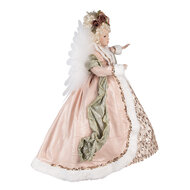Clayre & Eef | Decoratie Beeld Engel Roze Wit 50x23x65 cm | 50761