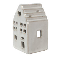 Clayre & Eef | Theelichthouder Kerst Huisje Beige 7x6x11 cm | 6CE1588S