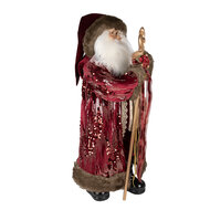 Clayre &amp; Eef | Kerstdecoratie Kerstman Rood 37x29x82 cm | 50765