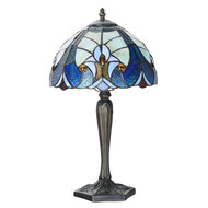 Clayre & Eef | Tiffany Tafellamp Blauw ø 25x40 cm E14/max 1x40W | 5LL-6306
