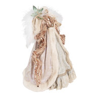 Clayre & Eef | Decoratie Beeld Engel Beige Roze 21x12x35 cm | 65261