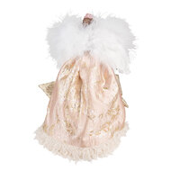 Clayre & Eef | Decoratie Beeld Engel Roze Beige 21x12x35 cm | 65262
