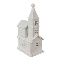 Clayre & Eef | Decoratie Kerk met LED Beige 13x9x23 cm | 6CE1590