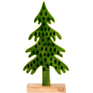 Dekoratief | Deco boom op voet, groen, hout, 21x6x40cm | A205976