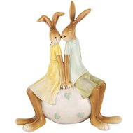 Dekoratief | Bunny koppel op ei, resina, 14x7x16cm | A210080