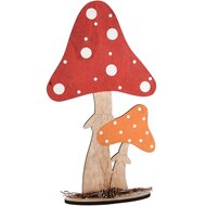 Dekoratief | Deco paddenstoelen, rood/naturel, hout, 20x8x46cm | A215653