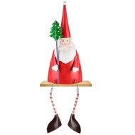 Dekoratief | Santa zittend, metaal, rood/wit, 10x8x36cm | A215999