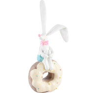 Dekoratief | Deco bunny m/donut, pastel, resina, 9x6x22cm | A220082