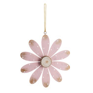 Dekoratief | Hanger bloem, roze, metaal, 13x13cm | A220145