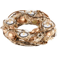 Dekoratief | Tafelstuk m/gouden eieren, 32x32x10cm | A220281