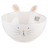 Dekoratief | Bowl bunny &#039;Hop&#039;, wit, keramiek, 12x12x9cm | A220408