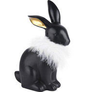 Dekoratief | Deco bunny zwart m/witte kraag, keramiek, 17x10x23cm | A220551