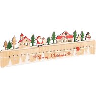 Dekoratief | Kalender &#039;Merry Christmas&#039;, rood/naturel, hout, 43x5x12cm | A225081