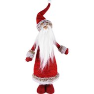 Dekoratief | Santa staand, rood, stof, 18x10x51cm | A225440