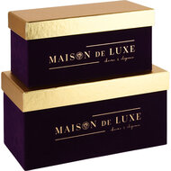 Dekoratief | Set 2 dozen RH, &#039;Maison De Luxe&#039;, paars, 24x12x12cm | A225892