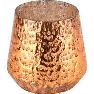 Dekoratief | Theelichthouder &#039;Bristle Copper&#039;, glas, 11x11x9cm | A228128