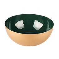 Dekoratief | Bowl rond, groen/goud, metaal, 16x16x7cm | A228175